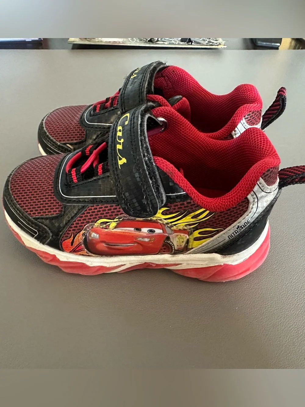 Pixar Cars Light Up Athletic Sneakers, Toddler size 7